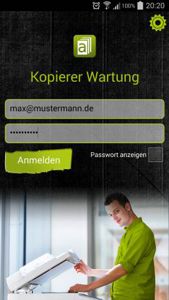 Business App für Kopierer Wartung